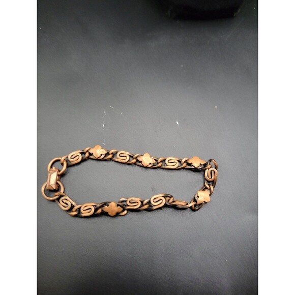 Vintage Copper S Link and Maltese Cross Chain Braclet - Picture 1 of 7